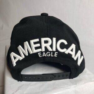 American Eagle Black Cap White‎ Logo Adjustable